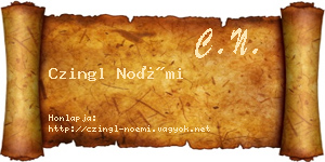 Czingl Noémi névjegykártya